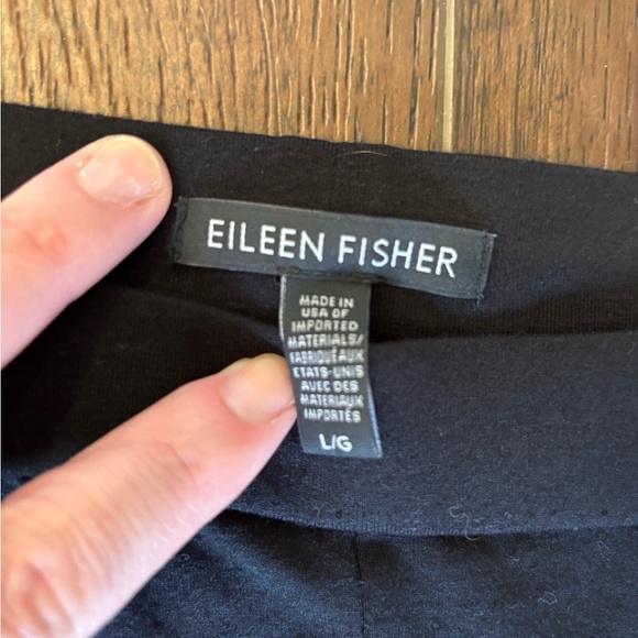 Eileen Fisher Women’s Black Elastic Waist Pants Tapered Stretch Black Large - Picture 3 of 6